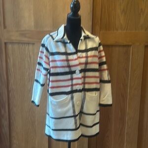 Cabi Plaid Women's Jacket - White, Black, Red